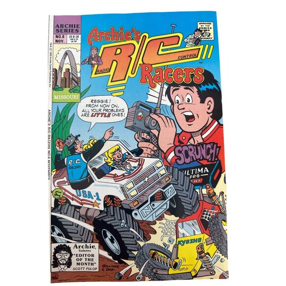 Archies Series R/C Racers Comic #8 November 1990 Adventure Bagged Boarded - Picture 1 of 6